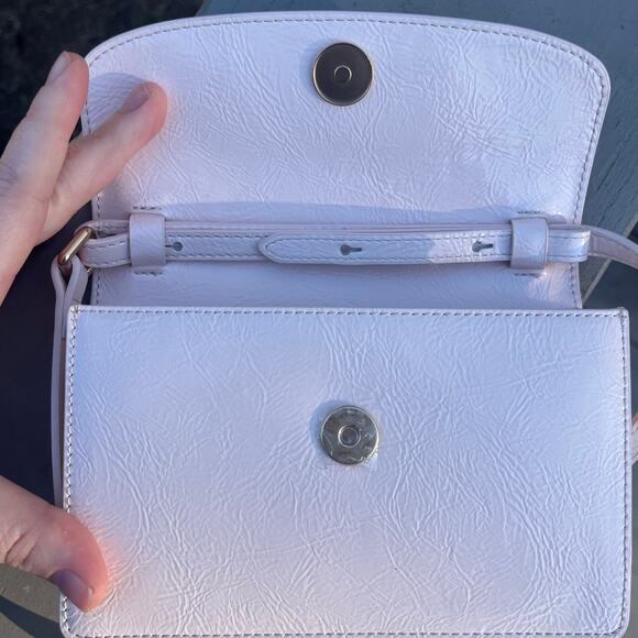 SAM EDELMAN NWOT Patent Leather Textured, Loraine Mini Box Crossbody, Blush - Picture 9 of 12